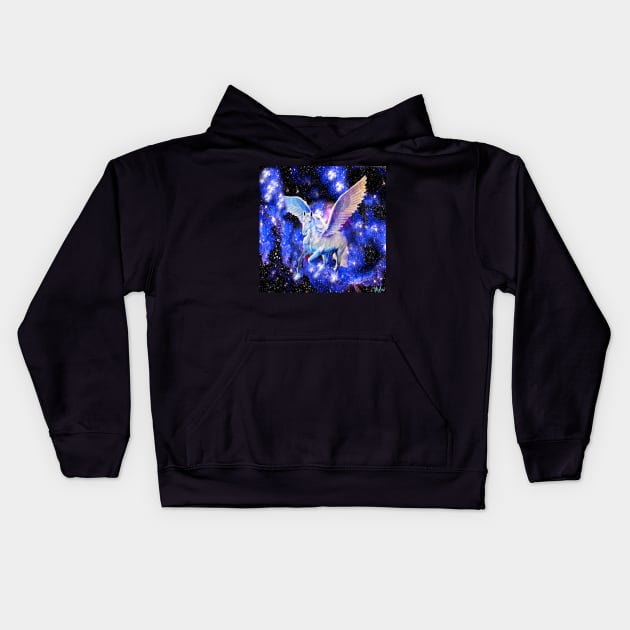 Angel Horse Dream Kids Hoodie by Overthetopsm